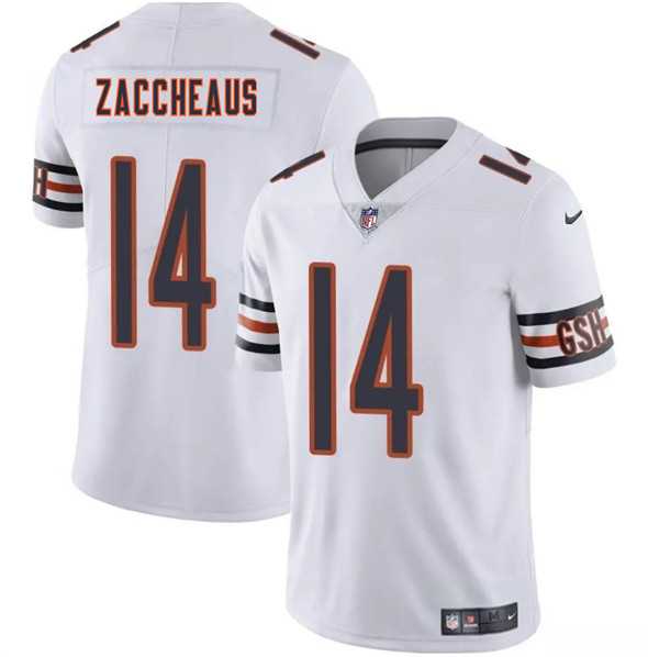 Men & Women & Youth Chicago Bears #14 Olamide Zaccheaus White 2025 Vapor Stitched Jersey